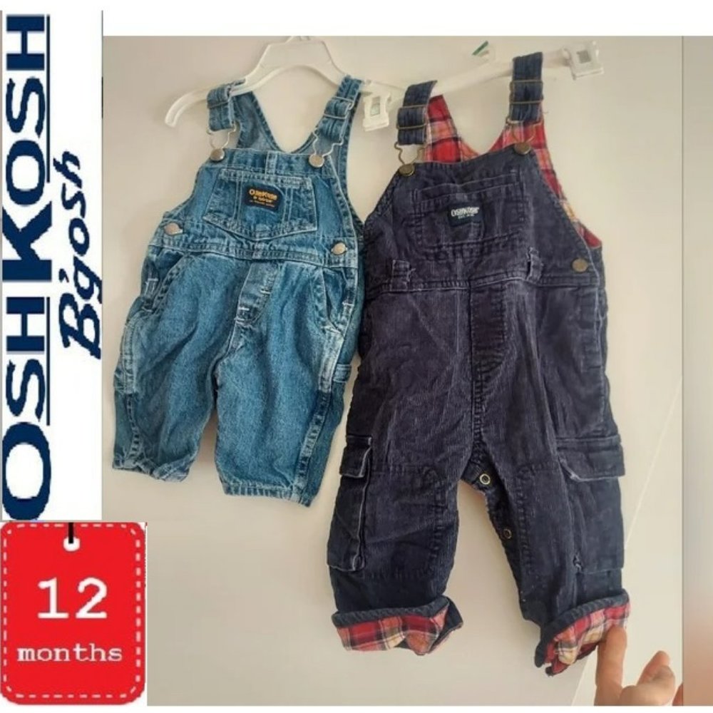 🎁 10/$25 Overall bibs bundle of two, size small / 12 months